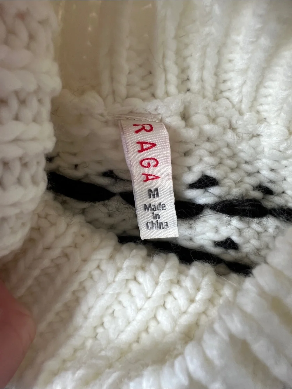 RAGA Cream Multicolor Fair Isle Turtleneck Sweater